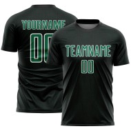 Kelly Black Jersey Sports Uniform Custom Sublimation Geometric Soccer Green-White Shape