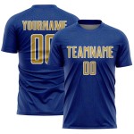Gold-White Geometric Soccer Shape Royal Old Sports Sublimation Uniform Jersey Custom